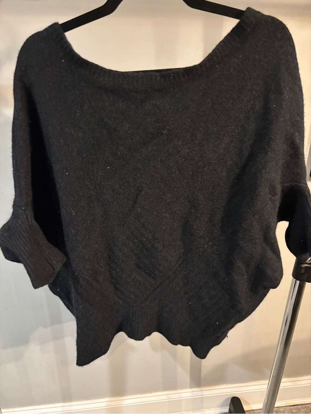 Vince dark gray charcoal Off-the-Shoulder Knit Sweater size large